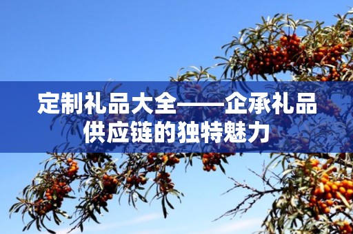 定制礼品大全——企承礼品供应链的独特魅力